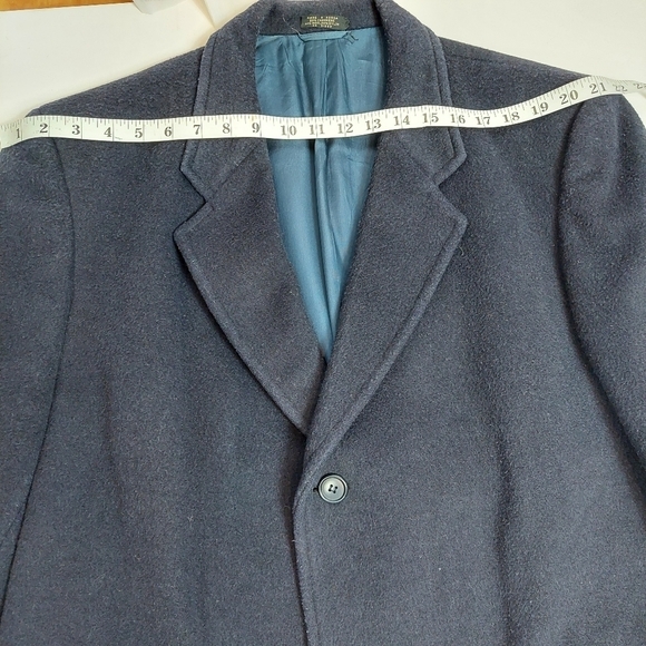 VINTAGE CASHMERE AND WOOL LONG TRENCH COAT SZ 44 - Picture 11 of 15